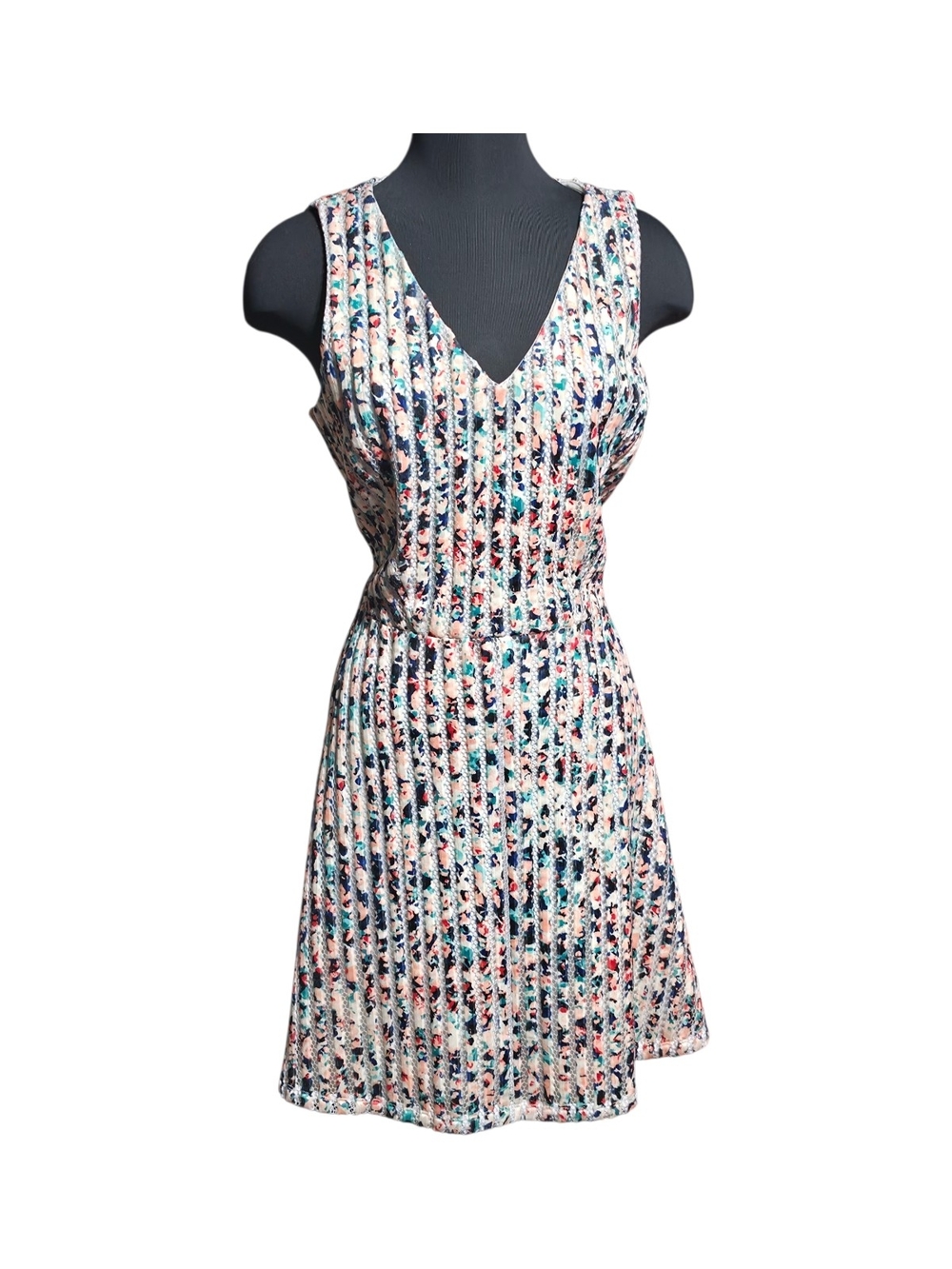 Apt. 9 White Multi-Color Floral V-Neck Mini Dress NWT SZ 16